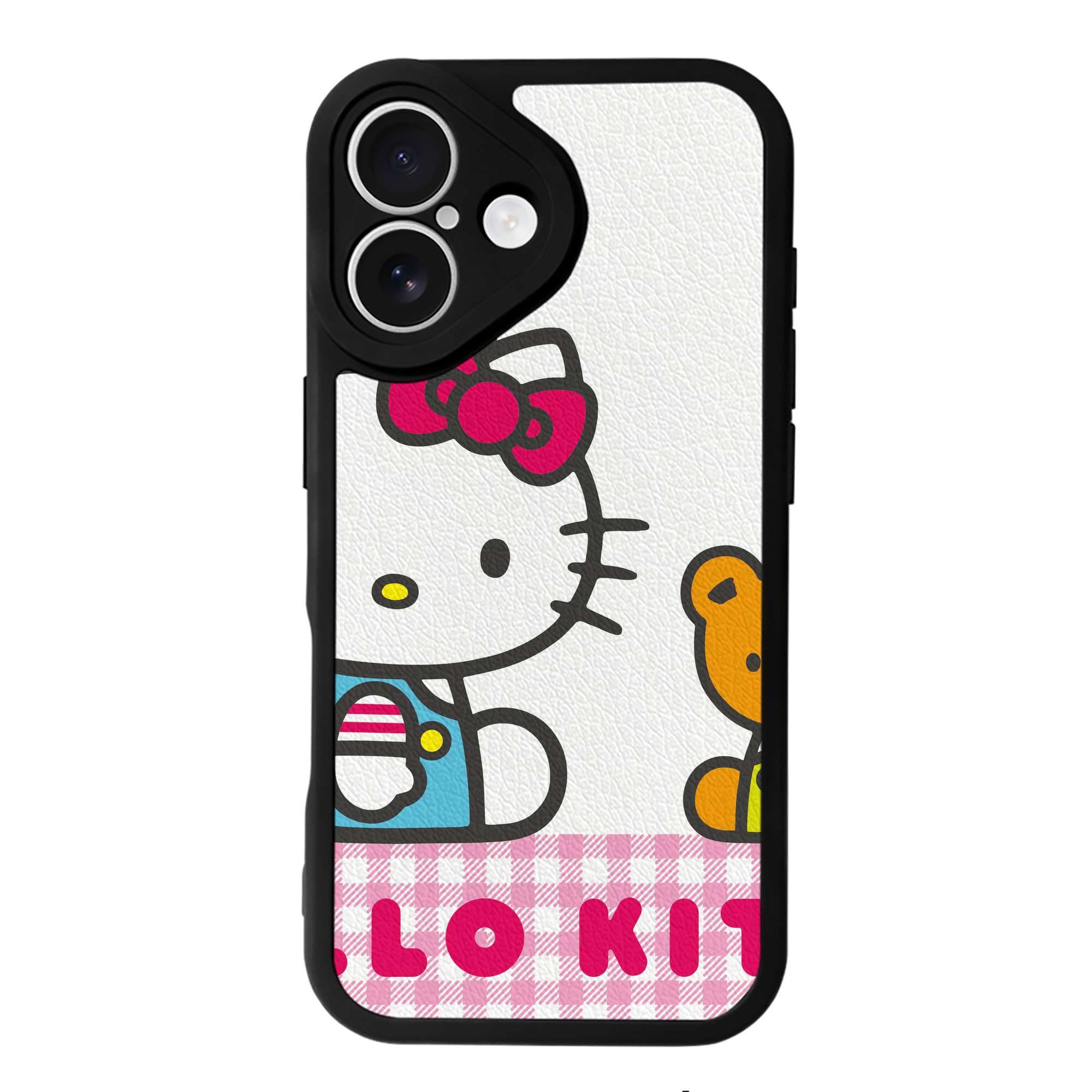 （画像用） Hello Kitty ハローキティ 【iPhone 16シリーズ対応】シリコンスマホケース（レザー調） 材質：シリコン